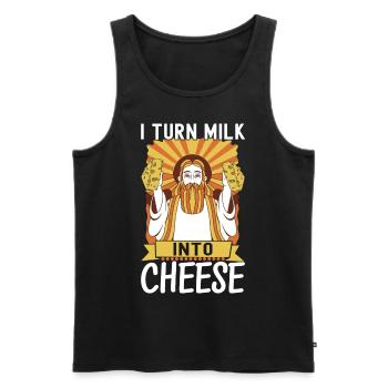 Amateurs de fromage Gouda - Débardeur bio Premium Homme - noir - Devant - Michal (187cm)