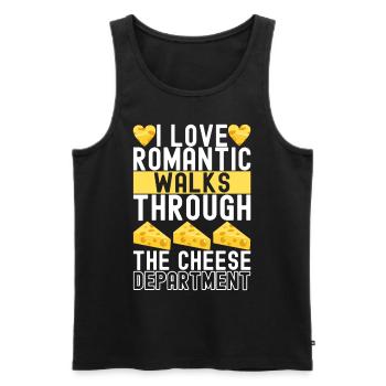 Amateurs de fromage Gouda - Débardeur bio Premium Homme - noir - Devant - AI Model Male 178 light (178cm)