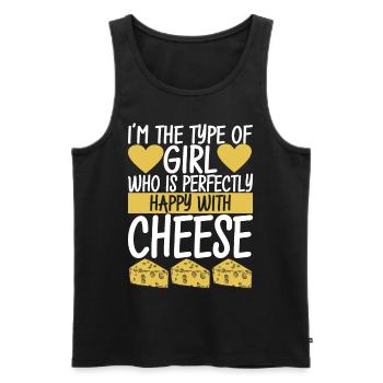 Amateurs de fromage Gouda - Débardeur bio Premium Homme - noir - Devant - AI Model Male 178 light (178cm)