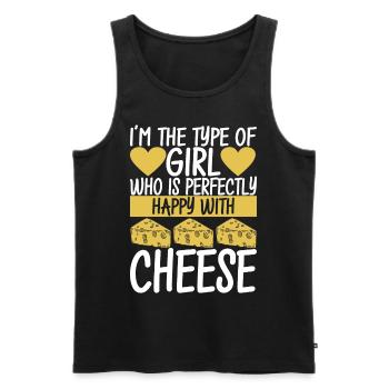 Amateurs de fromage Gouda - Débardeur bio Premium Homme - noir - Devant - AI Model Male 178 light (178cm)