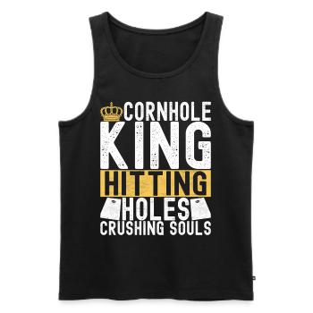 Cornhole Player Cornhole Board - Men's Premium Organic Tank Top - black - Front - AI Model Male 178 light (178cm)