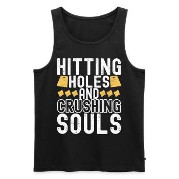 Cornhole Player Cornhole Board - Men's Premium Organic Tank Top - black - Front - AI Model Male 178 light (178cm)
