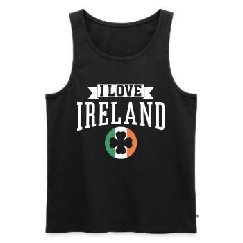 J’adore l’Irlande Saint-Patrick Irlandais irlandais - Débardeur bio Premium Homme - noir - Devant - Michal (187cm)