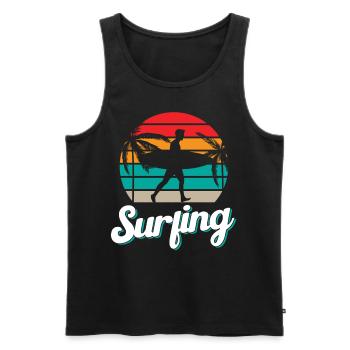 Surfing Surfing Surfing Surfboard Surfer - Men's Premium Organic Tank Top - black - Front - Michal (187cm)