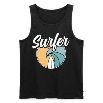 Surfer Planche de surf Surf - Débardeur bio Premium Homme - noir - Devant - AI Model Male 178 light (178cm)