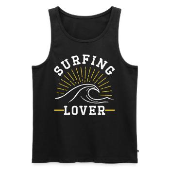 Amateurs de surf Surfing Planche de surf Surfer - Débardeur bio Premium Homme - noir - Devant - AI Model Male 178 light (178cm)