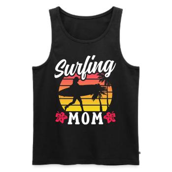 Surfing Mama Planche de surf Surfer Surfing Surf - Débardeur bio Premium Homme - noir - Devant - AI Model Male 178 light (178cm)