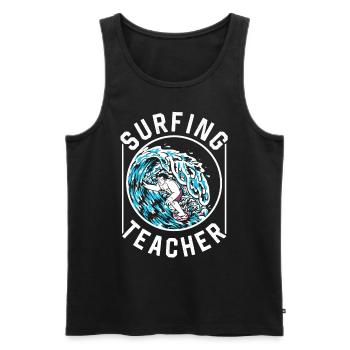 Surflehrer Surfen Surfer Surfing Surfbrett - Männer Premium Bio Tank Top - Schwarz - Vorne - AI Model Male 178 light (178cm)