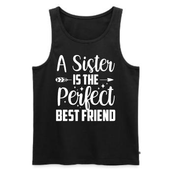 A sister is the perfect best friend team - Men's Premium Organic Tank Top - black - Front - Michal (187cm)