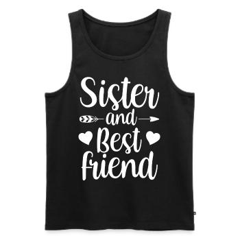 Sister And Best Friend Freund Schwester Team - Men's Premium Organic Tank Top - black - Front - AI Model Male 178 light (178cm)