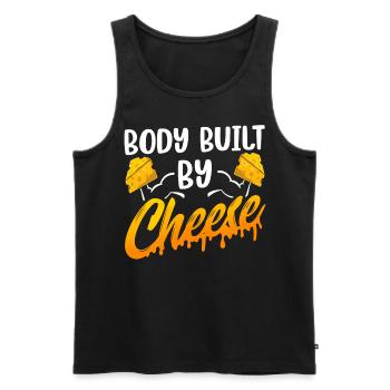 Body made of cheese love sweet sayings lovers - Men's Premium Organic Tank Top - black - Front - Michal (187cm)