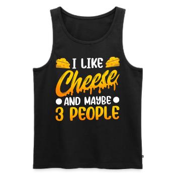 J’aime le fromage et peut-être 3 personnes amateurs sucrés - Débardeur bio Premium Homme - noir - Devant - Michal (187cm)
