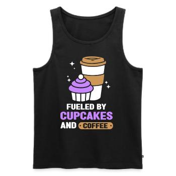 Angetrieben Von Cupcakes Und Kaffee Cupcake Essen - Männer Premium Bio Tank Top - Schwarz - Vorne - AI Model Male 178 light (178cm)