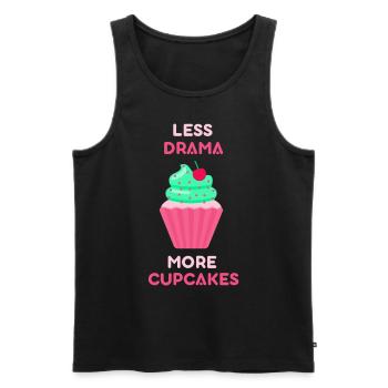Less Drama More Cupcakes Sweet Lovers Cupcake - Men's Premium Organic Tank Top - black - Front - Michal (187cm)
