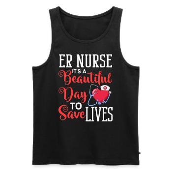 Emergency Department Emergency Nurse First Aid - Men's Premium Organic Tank Top - black - Front - Michal (187cm)