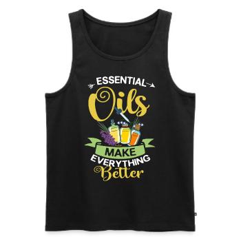 Essential Oil Diffuser Aromatherapy Plants - Men's Premium Organic Tank Top - black - Front - AI Model Male 178 light (178cm)