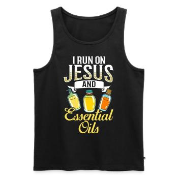 Essential Oil Diffuser Aromatherapy Plants - Men's Premium Organic Tank Top - black - Front - AI Model Male 178 light (178cm)