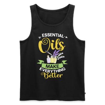 Essential Oil Diffuser Aromatherapy Plants - Men's Premium Organic Tank Top - black - Front - AI Model Male 178 light (178cm)