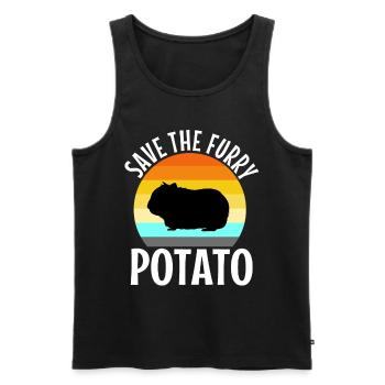 Save The Furry Potato - Männer Premium Bio Tank Top - Schwarz - Vorne - Michal (187cm)