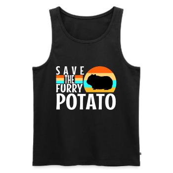 Save The Furry Potato - Männer Premium Bio Tank Top - Schwarz - Vorne - Michal (187cm)