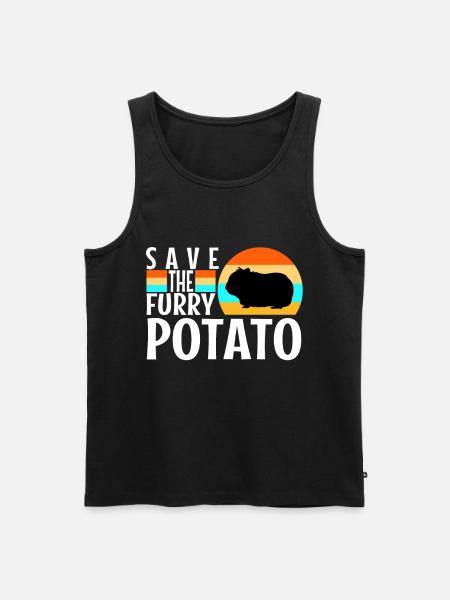 Save The Furry Potato - Männer Premium Bio Tank Top - Schwarz
