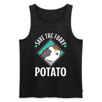 Save The Furry Potato - Männer Premium Bio Tank Top - Schwarz - Vorne - Michal (187cm)