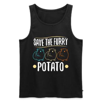 Save The Furry Potato - Débardeur bio Premium Homme - noir - Devant - Michal (187cm)
