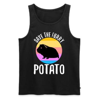 Save The Furry Potato - Débardeur bio Premium Homme - noir - Devant - Michal (187cm)