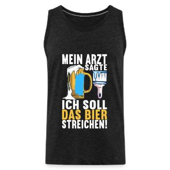Beer drinkers Beer drinking - Men's Premium Organic Tank Top - charcoal grey - Front - Alexander (188cm)