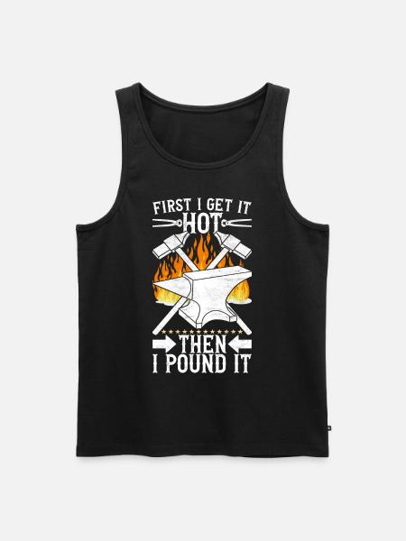 Blacksmith Forging Anvil - Men's Premium Organic Tank Top - black