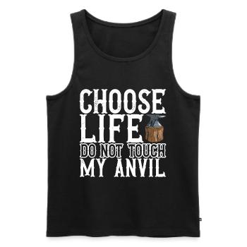 Blacksmith Forging Anvil - Men's Premium Organic Tank Top - black - Front - Michal (187cm)
