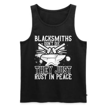 Blacksmith Forging Anvil - Men's Premium Organic Tank Top - black - Front - Michal (187cm)