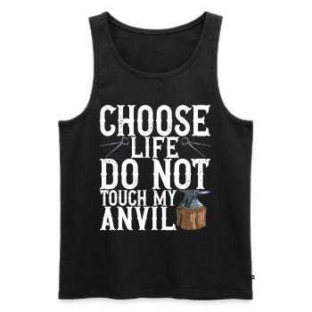 Blacksmith Forging Anvil - Men's Premium Organic Tank Top - black - Front - Michal (187cm)