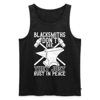 Blacksmith Forging Anvil - Men's Premium Organic Tank Top - black - Front - Michal (187cm)