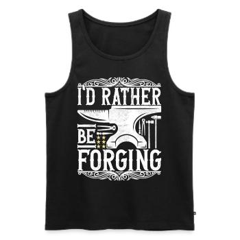 Blacksmith Forging Anvil - Men's Premium Organic Tank Top - black - Front - Michal (187cm)