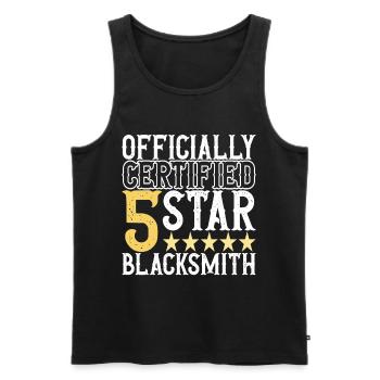 Blacksmith Forging Anvil - Men's Premium Organic Tank Top - black - Front - Michal (187cm)