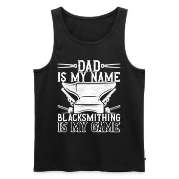 Blacksmith Forging Anvil - Men's Premium Organic Tank Top - black - Front - Michal (187cm)