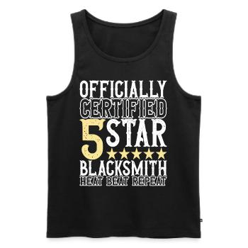 Blacksmith Forging Anvil - Men's Premium Organic Tank Top - black - Front - Michal (187cm)