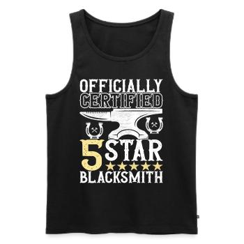 Blacksmith Forging Anvil - Men's Premium Organic Tank Top - black - Front - Michal (187cm)