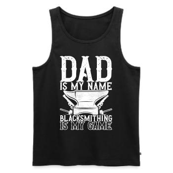Blacksmith Forging Anvil - Men's Premium Organic Tank Top - black - Front - Michal (187cm)