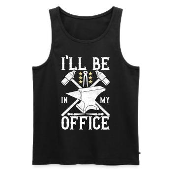 Blacksmith Forging Anvil - Men's Premium Organic Tank Top - black - Front - Michal (187cm)