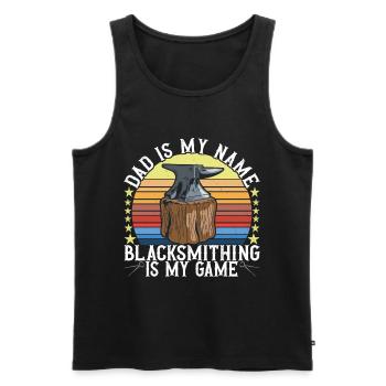 Blacksmith Forging Anvil - Men's Premium Organic Tank Top - black - Front - Michal (187cm)