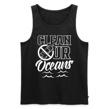 Clean Our Oceans Sea Lake Ocean Protection - Men's Premium Organic Tank Top - black - Front - Michal (187cm)