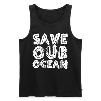 Save our ocean Sea Lake Ocean Protection - Men's Premium Organic Tank Top - black - Front - Michal (187cm)