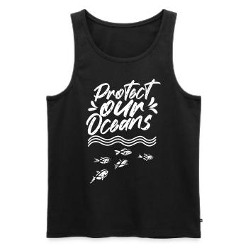 Protects our oceans Sea Ocean Protection Lake - Men's Premium Organic Tank Top - black - Front - Michal (187cm)