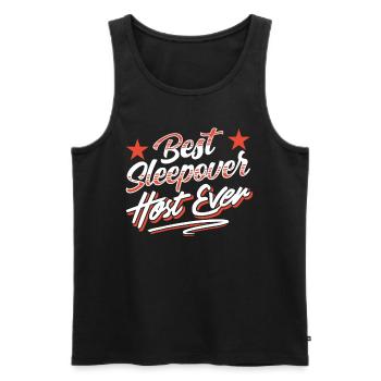 Best overnight host ever party - Men's Premium Organic Tank Top - black - Front - AI Model Male 178 light (178cm)