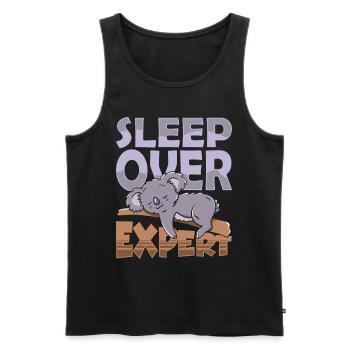 Experte Für Übernachtungen Übernachten Süß Party - Männer Premium Bio Tank Top - Schwarz - Vorne - AI Model Male 178 light (178cm)