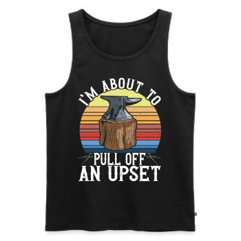 Blacksmith Forging Anvil - Men's Premium Organic Tank Top - black - Front - Michal (187cm)