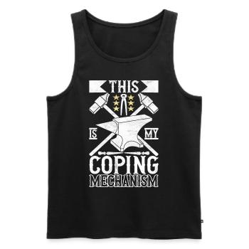Blacksmith Forging Anvil - Men's Premium Organic Tank Top - black - Front - Michal (187cm)