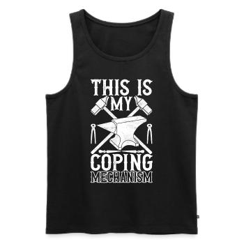 Blacksmith Forging Anvil - Men's Premium Organic Tank Top - black - Front - Michal (187cm)